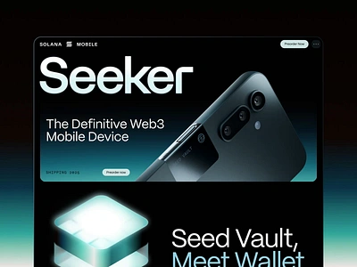 Seeker by Solana Mobile: Web3 Website Design & Animations animation branding illustration mobile product launch solana uiux design web design web3 website design