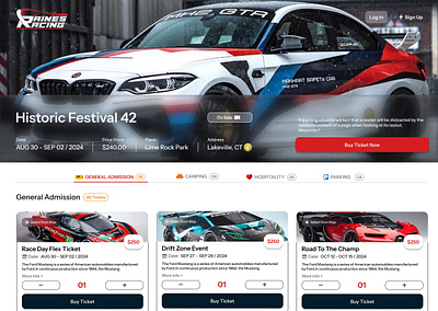 Racing Ticket Booking UI Design branding graphic design logo ui