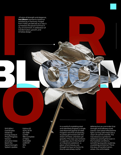 Iron Bloom 3d 3d design animation figma graphic graphic design graphic designer ill illustration photoshop poster poster design typography ui