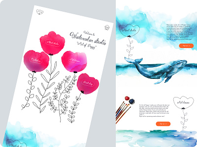 Landing page for watercolor studio landing page ui uiux design web design