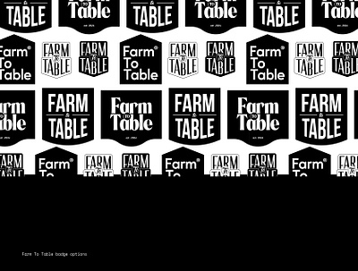 Farm To Table logo badge Options badge branding design emblem food graphic design identity label logo logo design typeface visual identity