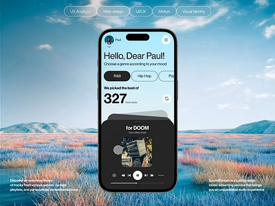 SoundStream - Music Player App android animation app applle music concept design development digital geex art halo lab interaction design ios minimalism mobile motion music platform saas ui uiux