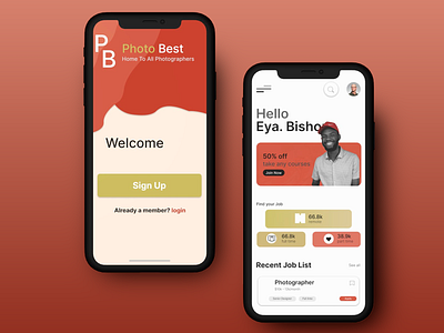 Photo Best - Job Finder App app app design app design concept app ui app ui design app ux career design finder freelance app hiring home screen job finder app mobile app design photogarphy photography jobs ui ui design ux ux design