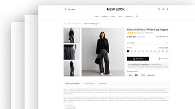 New Look Product Details Page ecommerce page ecommerce product page product details page product page website