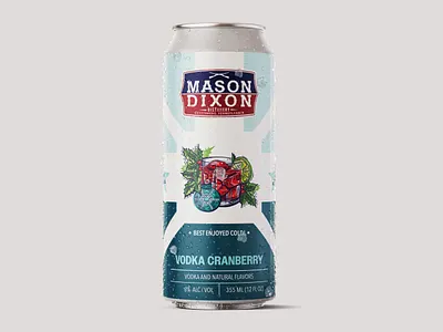 Vodka Cranberry Canned Cocktail beverage can cocktail cranberry design drink holiday illustration label packaging seasonal vodka