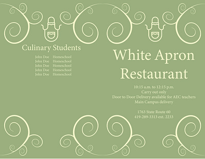 Menu Cover graphic design