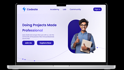 Landing Page for Codeate animation branding graphic design landing page logo ui ux