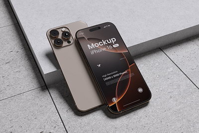 iPhone 16 Pro (Desert Titanium) Mockup - Rielismee mock