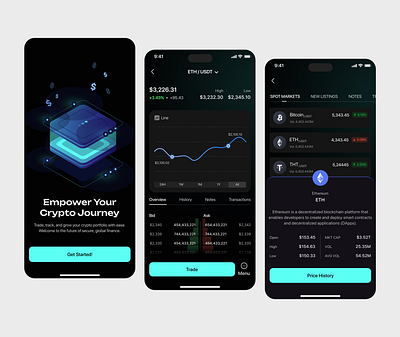 Crypto wallet app app design bitcoin coin crypto app cryptocurrency cryptocurrency app cypto design exchanger fintech fintech app interface mobile application mobileapp product design trading app ui ui design uiux ux