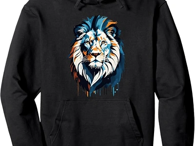 The Painted King Pullover Hoodie art clothing fashion hoodie hoodies leone lion lions watercolor