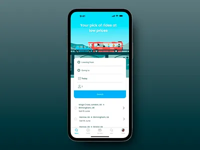 Ride-Sharing App - Search Screen app design app design concept app ui design app ux design booking design interface design light mood mobile app design mobile ui mobile ux ride ride share app search screen transporatation trip ui ui design ux ux design