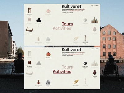 Kultiveret website / Travel Agency in Denmark animation composition in web creative design creative web design design hero screen interactive website modern website ui uiux web development webdesign webflow website