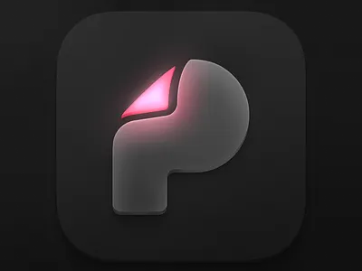 3D app icon made in Figma app app icon dark figma glow gradient grey icon logo pink ui