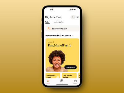 Language Learning App app app design app ui app ux design design concept education goal setting interface language learning app learning mobile mobile ui mobile ux newcomer progress ui ui design ux ux design