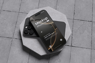 iPhone 16 Pro (Black Titanium) Mockup - Rielismee isolated