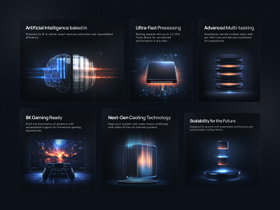 Bento for a high-tech hardware provider 3d ai bento clean dark design hardware ui ux