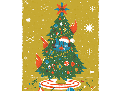 Happy Holidays 2025! From James Olstein! 2025 bad cat catmus christmas design editorial editorial illustration illustration james olstein james olstein illustration jamesolstein.com texture vector