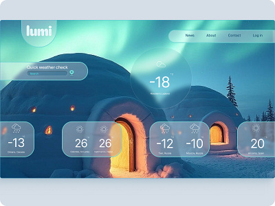 Weather forecast website glassmorphism ui uiux design ux weather web design website design