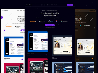 Homepage Design Exploration: Dark, Gold, and Light Themes animation branding business components design figma figma designer identity landing page mobile design mockup modern portfolio responsive design ui ui design web design website website design