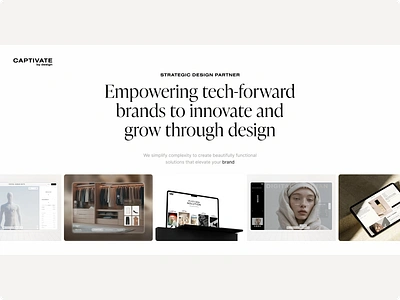 Hero Section - Captivate by Design clean design design agency design portfolio elegant ui hero section high end landing page minimal