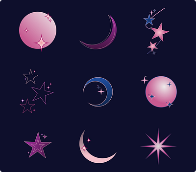 Celestial Jewels 💎🌙⭐ celestial figma graphic design simple vector