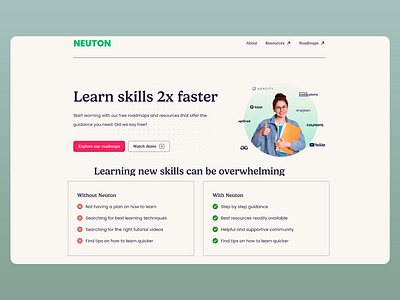 NEUTON - SkillBoost Website design edtech education learning platform learning skills online courses online learning resources roadmap tech ui ui design ux ux design web design web ui web ux website website design website design concept