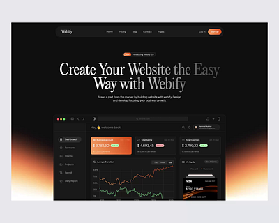 Webify Landing Page Design branding dashboard design dashboard ui design dashboard website landing page design ui ui design uiux uxui web app web creator webdesign webify website creator