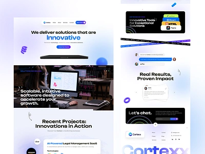 Landing Page for AI Company ai app blur branding coding cohesive commerce design development graphic design ict illustration modern retro sleek software technology ui ux web