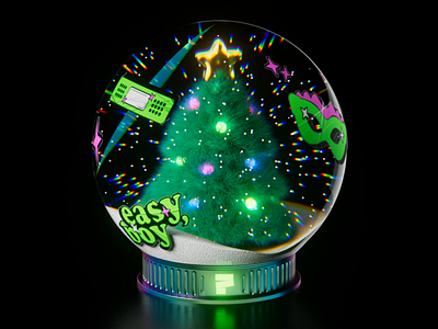 FREE 3D ANIMATED GREETING 3d 3d candy ae after effects animation christmas christmas tree free free assets free project holiday motion graphics new year snowglobe