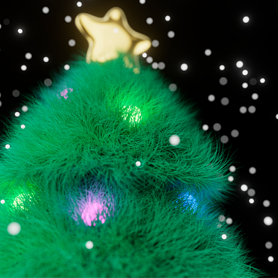 FREE 3D ANIMATED GREETING 3d ae after effects animation christmas christmas lights christmas tree free free assets free project fur hair holiday motion graphics new year