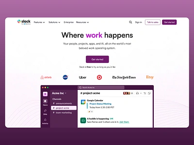 Slack - Collaborative Workspace Platform calendar collaboration communication design home page productivity project software team communication teamwork ui ui design ux ux design web design web ui web ux website landing page workflow workspace