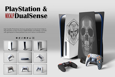 PS5 Console & DS GamePad Mockup 8K console controller dualsense dualshock dualshock mockup gamepad playstation 5 playstation 5 dualsense playstation 5 mockup playstation dualshock playstation gamepad ps5 ps5 console ps5 controller ps5 gamepad scene creator scene generator scene mockup sony sony playstation