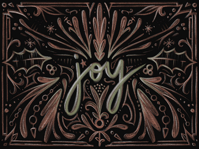 Joy | Chalk art Facsimile chalk christmas design floral graphic design green handdrawn handletter holly illustration lettering lineart print product red script scripture sticker type typography