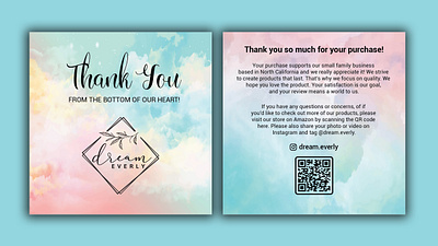 Small Business Thank You Cards | Order Notes | Package Inserts branding flyer design graphic design walmart