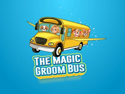 The Magic Groom Bus Logo 3d branding design graphic design illustration logo mockup ui ux vector