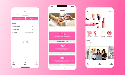 Nail Art App UI appdesign figma ui uiux