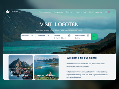 Lotofen: Travel Landing Page adventure booking branding design destination homepage island travel plan trip tourism travel travel landing page travel web ui ui design ux ux design web web design web ui web ux website