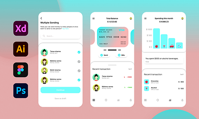 Bank App UI adobe xd figma ui uiux user interface