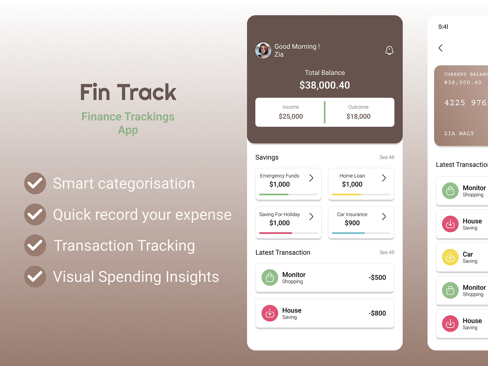 Finance Tracking App UI by Purnaba Jadeja on Dribbble