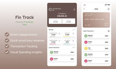 Finance Tracking App UI adobe xd figma ui uiux