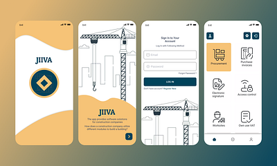 JIIVA Construction App UI adobe xd figma ui uiux