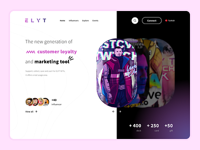 Elyt NFT Marketplace Landing Page UI Design bitcoin crypto figma landing page marketplace nft ui design