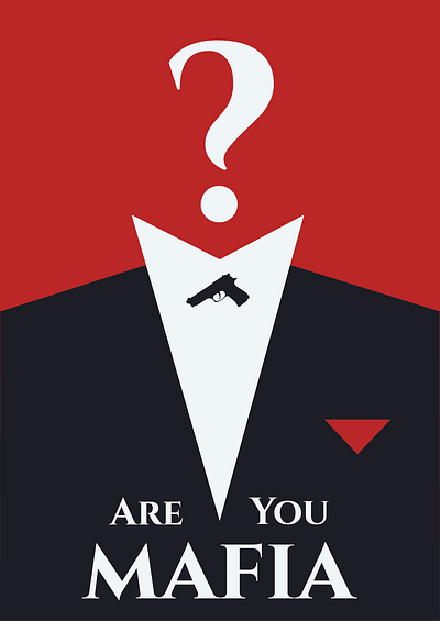 AreYouMafia? | Tabletop Game Poster design adobe illustrator advertising dark blue flyer flyer design godfather graphic design mafia minimalism poster poster design red shapes