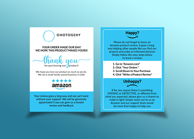 Thank You Card, Printable Customer Amazon Thank You Card bi fold card branding graphic design