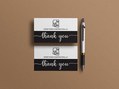 Simple Thank you card, Business card, product insert bi fold card branding graphic design