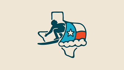 Texas Gulf Surfing Association Logo Redesign: Texas Edition beach graphic design gulf coast hand drawn icon icon design illustration logo logo design ocean surf surfboard texas texas flag wave