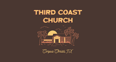 Third Coast Church T-Shirt Design architecture beach brand brown building church coast design graphic design illustration logo merch monoline t shirt young adults