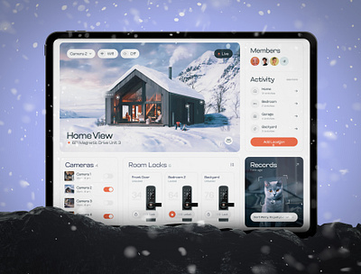 Smart Home Dashboard - Security Systems ai camera clean dashboard design desktop graphic design home house light remote security smart smart home trend ui uiux ux web website