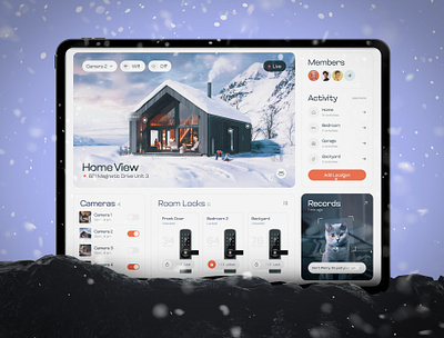 Smart Home Dashboard - Security Systems ai camera clean dashboard design desktop graphic design home house light remote security smart smart home trend ui uiux ux web website