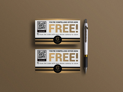 Coupon Card Template, Printable Business Promo Card, Gift card bi fold card branding graphic design